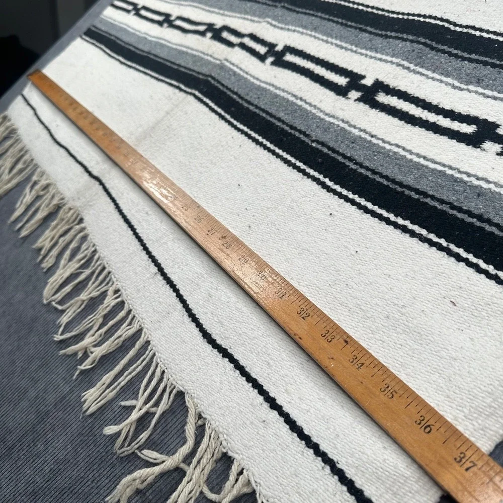 Vintage‎ Mexican Rug Blanket Poncho 75